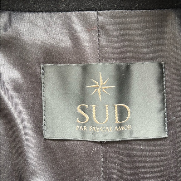 Plein Sud Black Trench Coat with removable Fur Collar - Picture 3 of 16